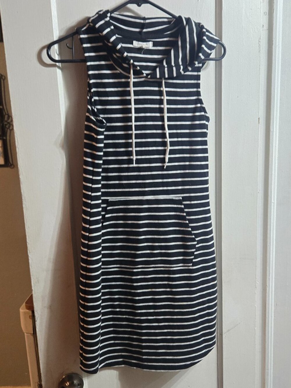 Maurices Black and white striped hooded dress
